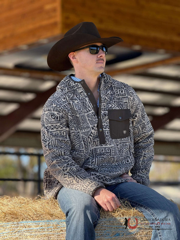 ARIAT LIGHT BRINDLE POLAR BEAR FLEECE HOOD-10052995