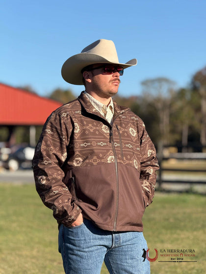 Ariat Logan Softshell Jacket Banyan Bark Southwest Print-10055416