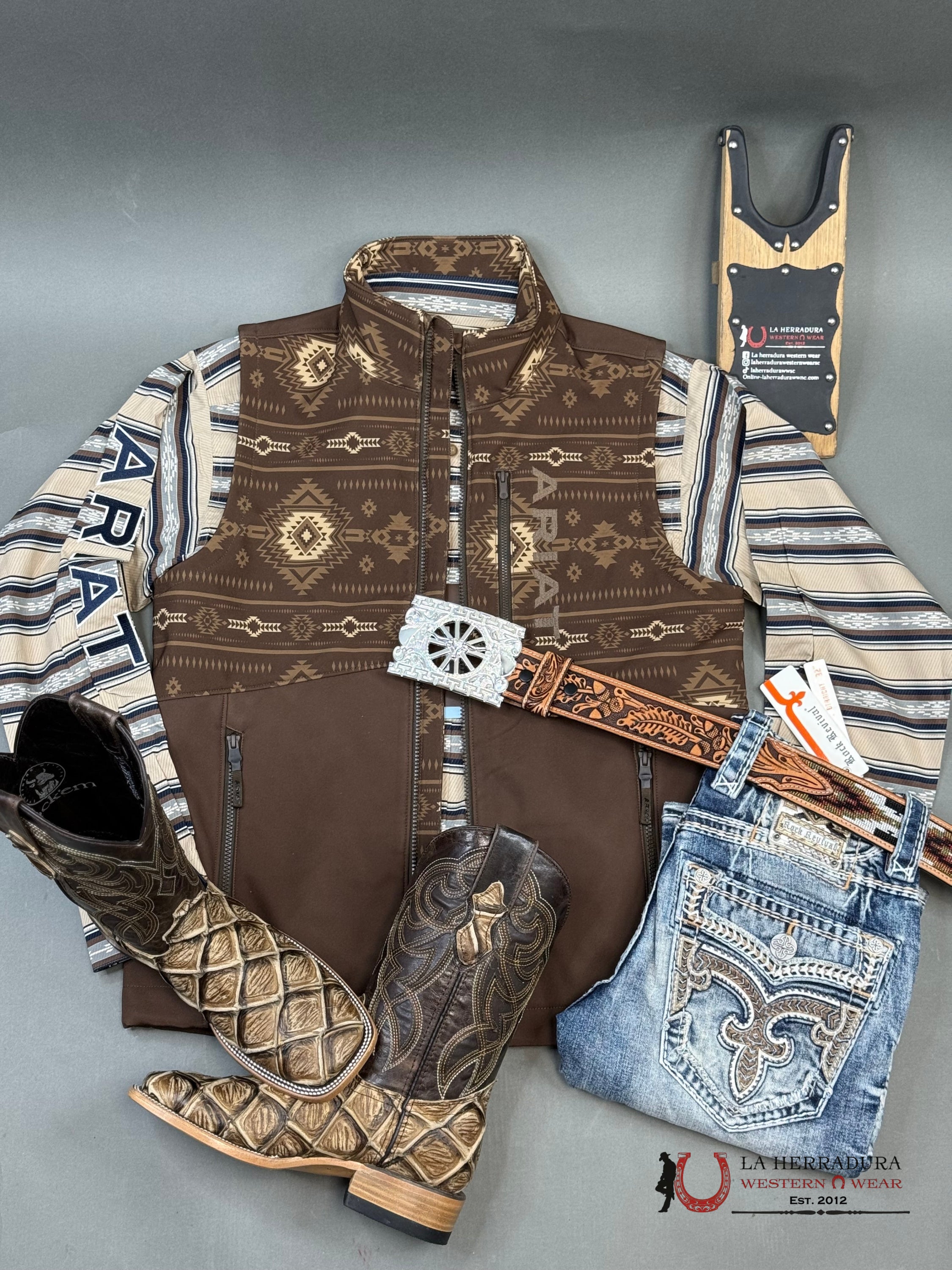 Ariat Logan Softshell Vest Banyan Bark Southwest - 5415 Ropa Hombres