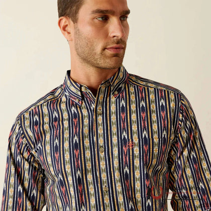 ARIAT LONG SLEEVE MENS SHIRT CHAZ FITTED NAVY - 10054803