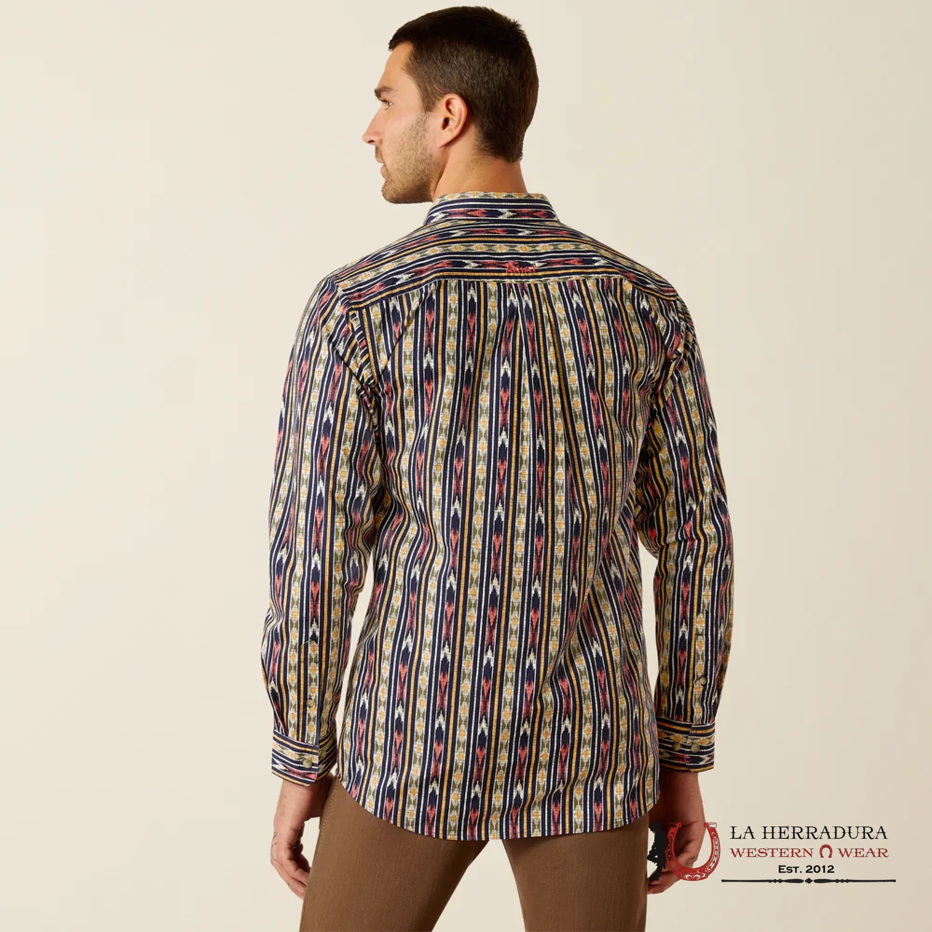 ARIAT LONG SLEEVE MENS SHIRT CHAZ FITTED NAVY - 4803 ROPA HOMBRES