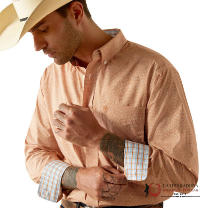 CAMISA DE MANGA LARGA ARIAT WF BRYSEN NARANJA 10054661