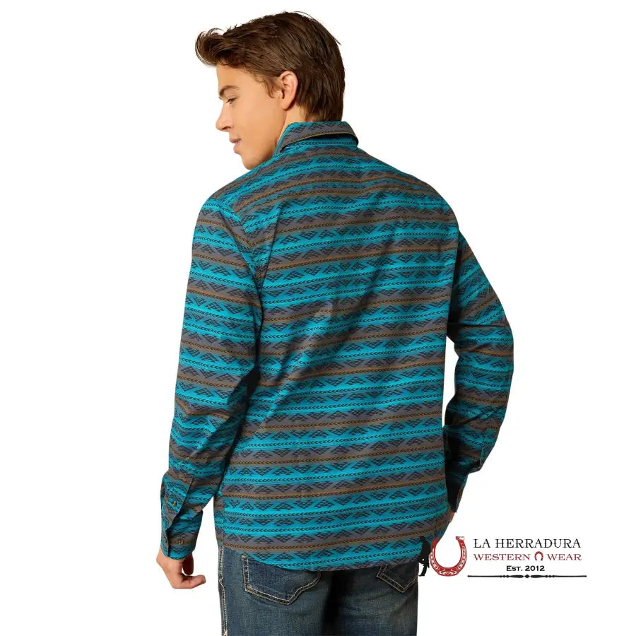 Ariat Madison Modern Fit Long Sleeve Turquoise - 2306 Ropa Hombres