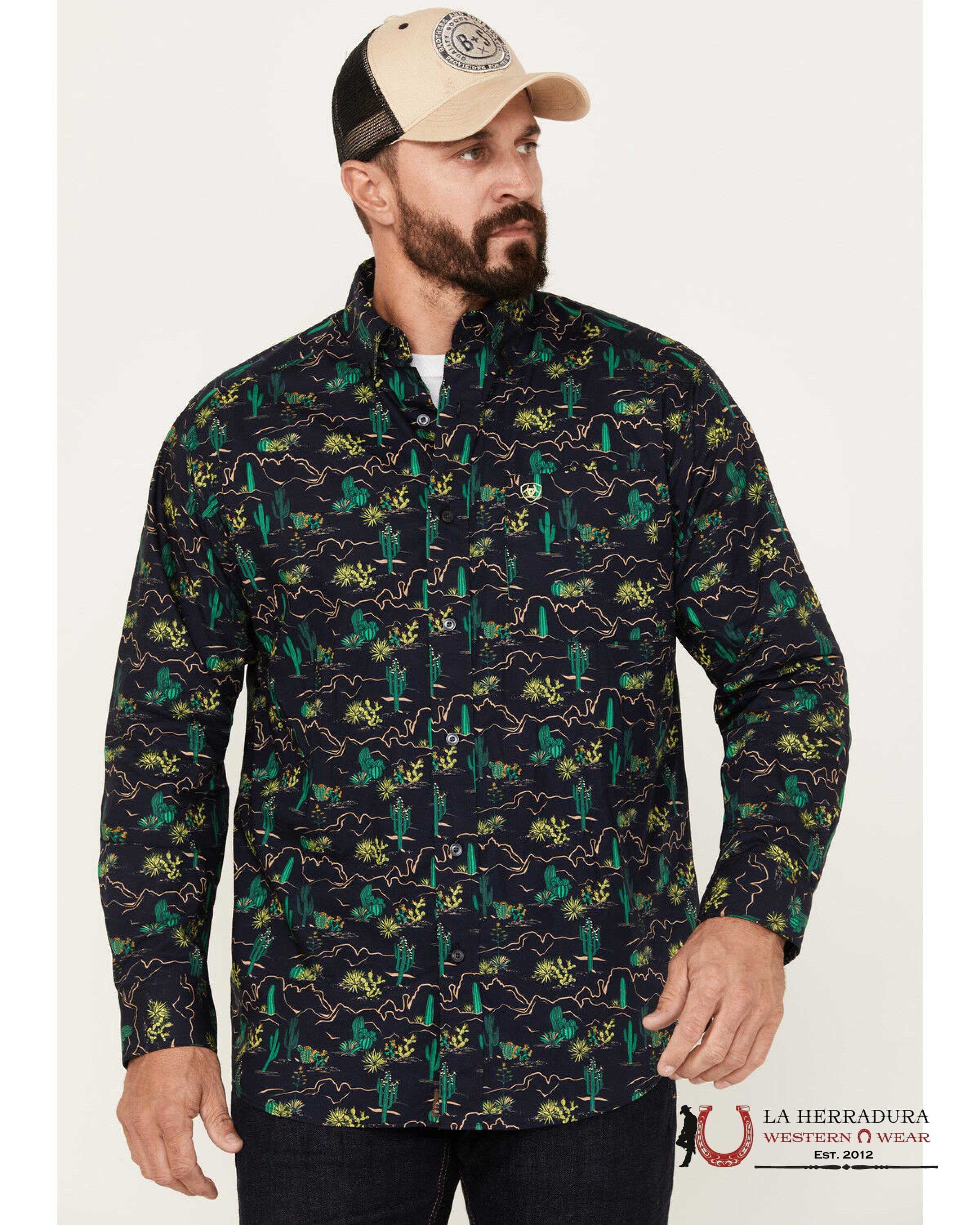 ARIAT MEN BECKETT CLASSIC LONG SLEEVE SHIRT DARK SAPPHIRE 1822 ROPA HOMBRES