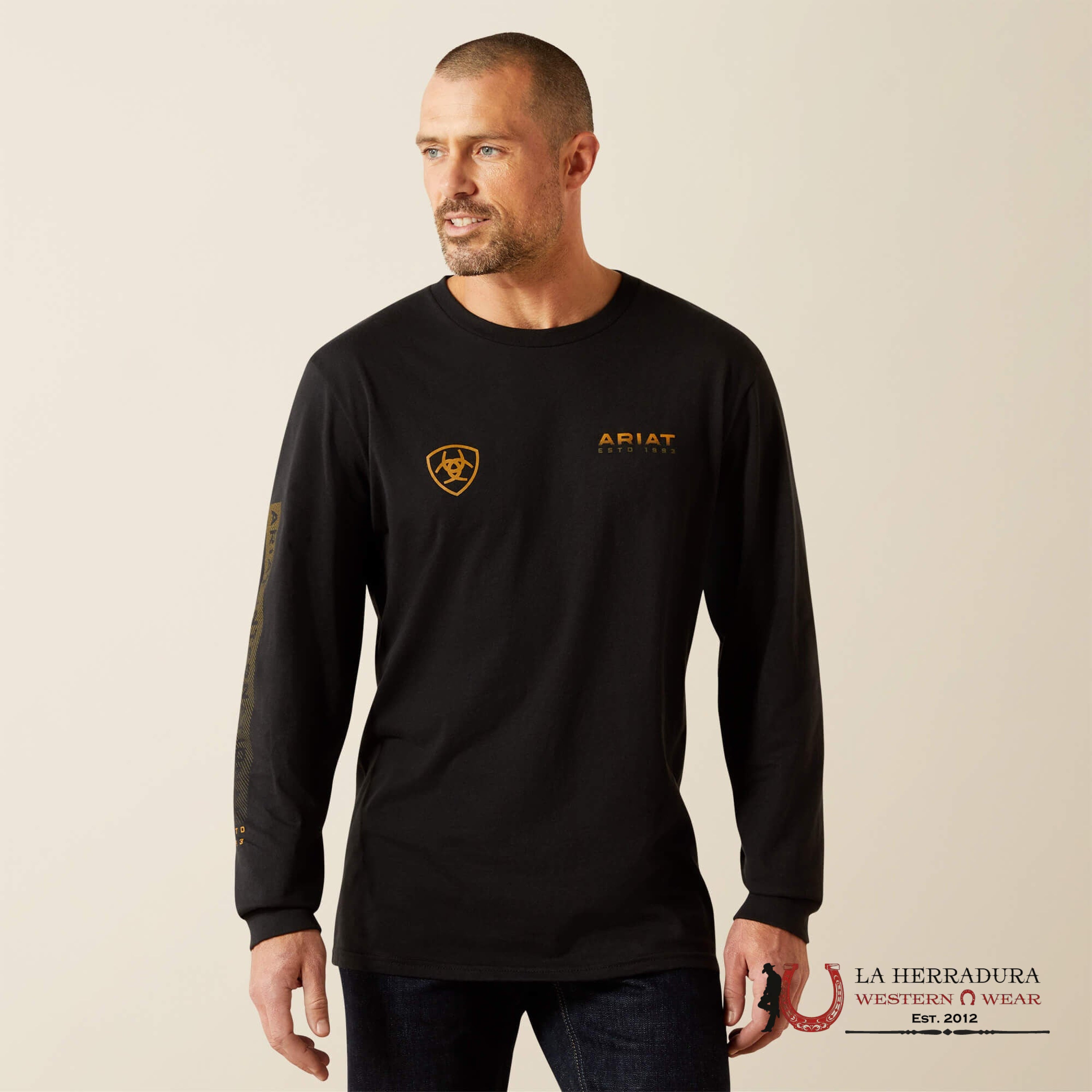 ARIAT MEN CLEAN STRIPE T SHIRT BLACK 10062415 ROPA HOMBRES