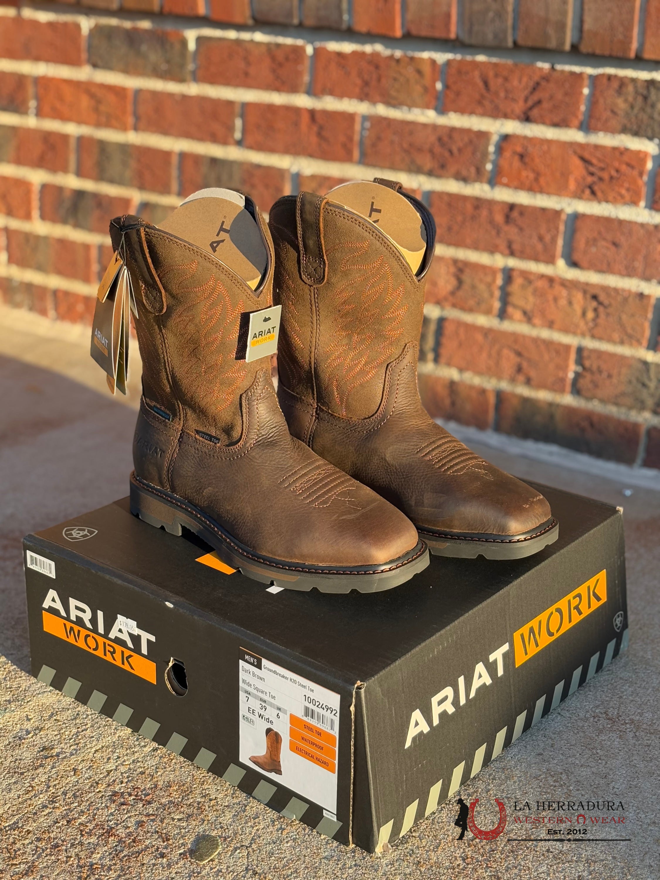 Ariat Men Dark Brown Steel Toe Wide Square