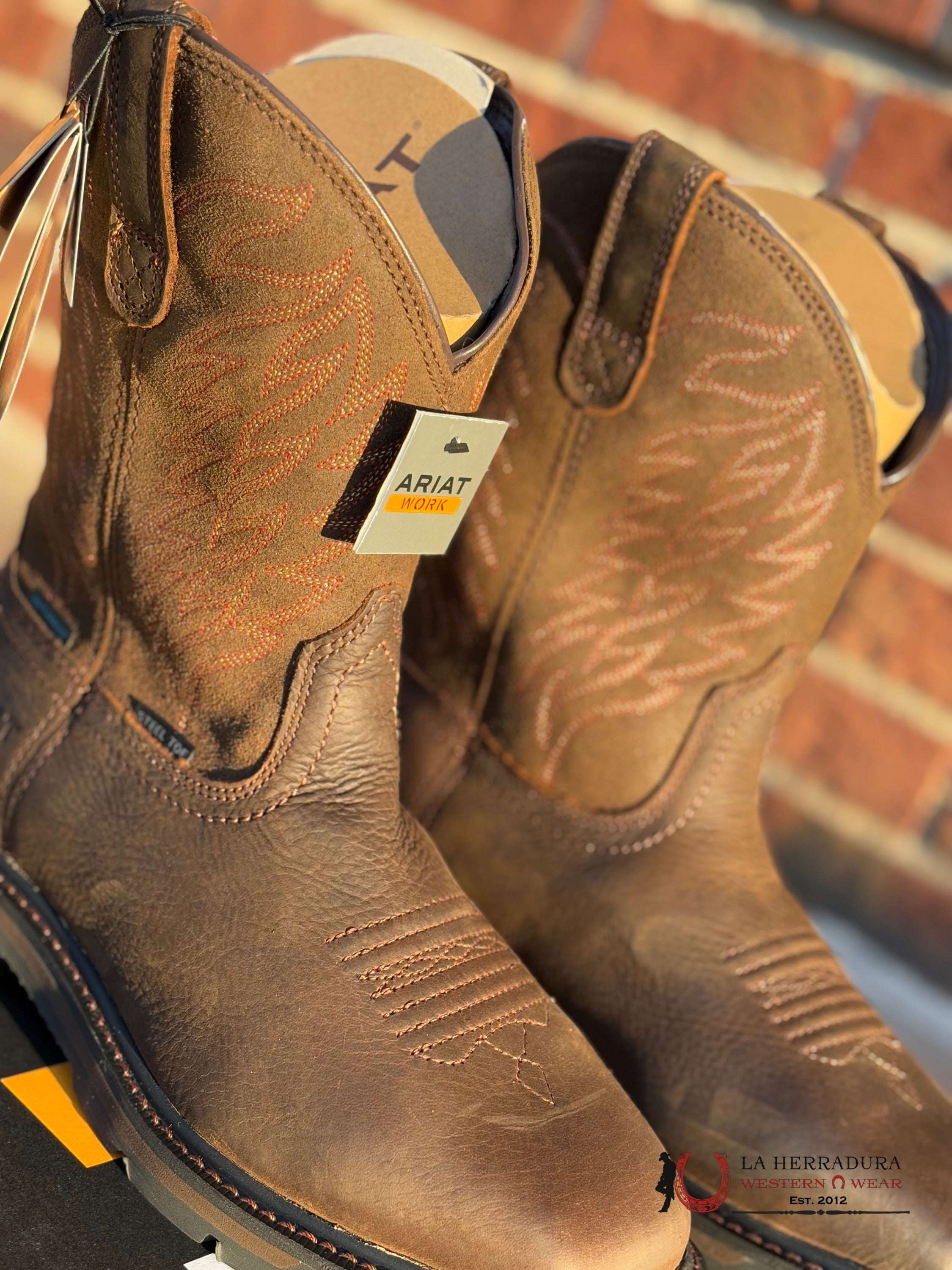 ARIAT MEN DARK BROWN STEEL TOE WIDE SQUARE TOE 10024992