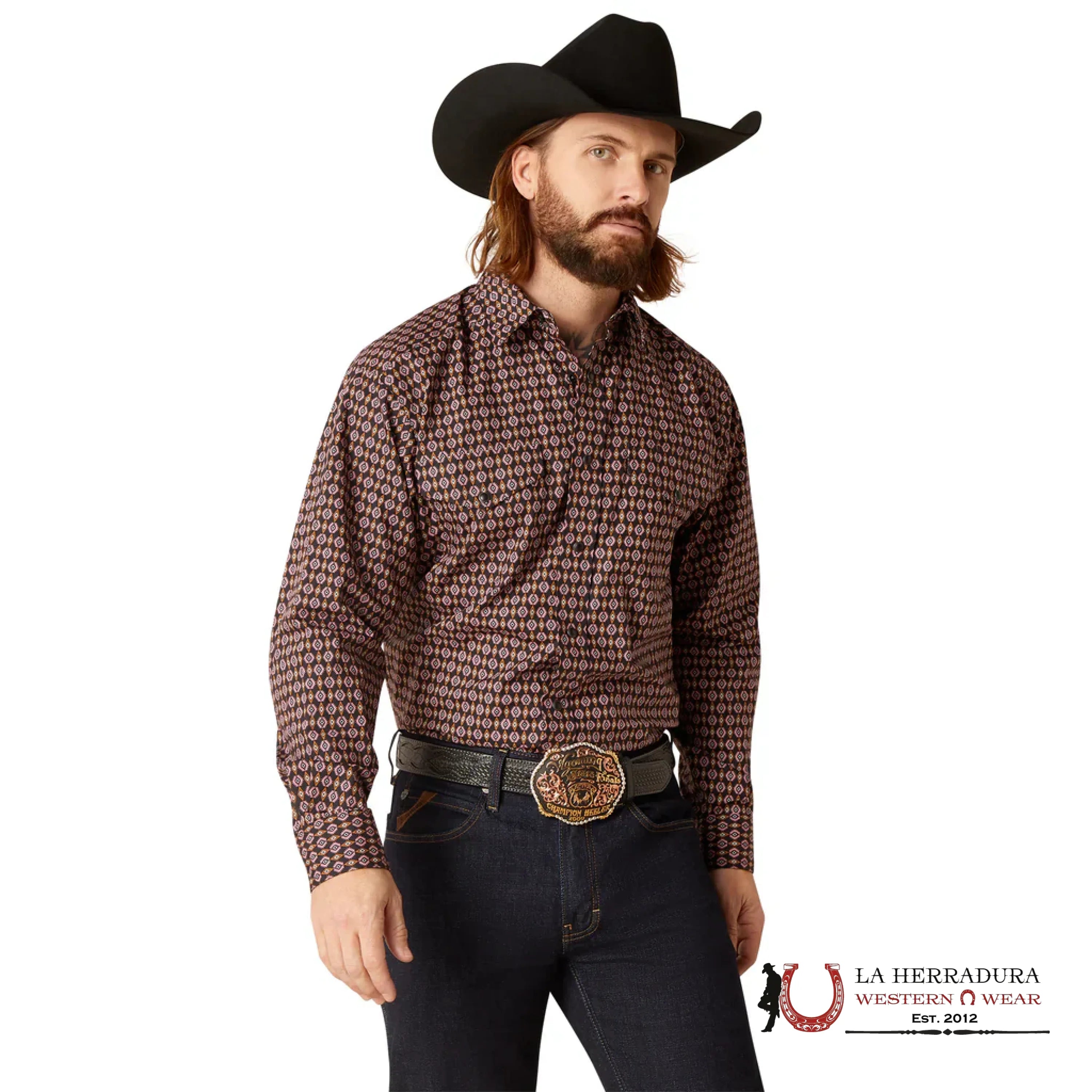 ARIAT MEN EREN SNP LS SHRT BLACK 7190 ROPA HOMBRES