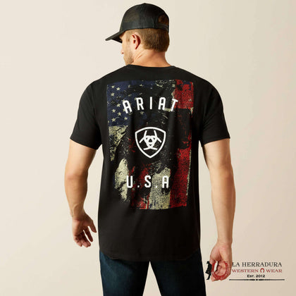 ARIAT MEN FADED BULL T-SHIRT BLACK 10062429