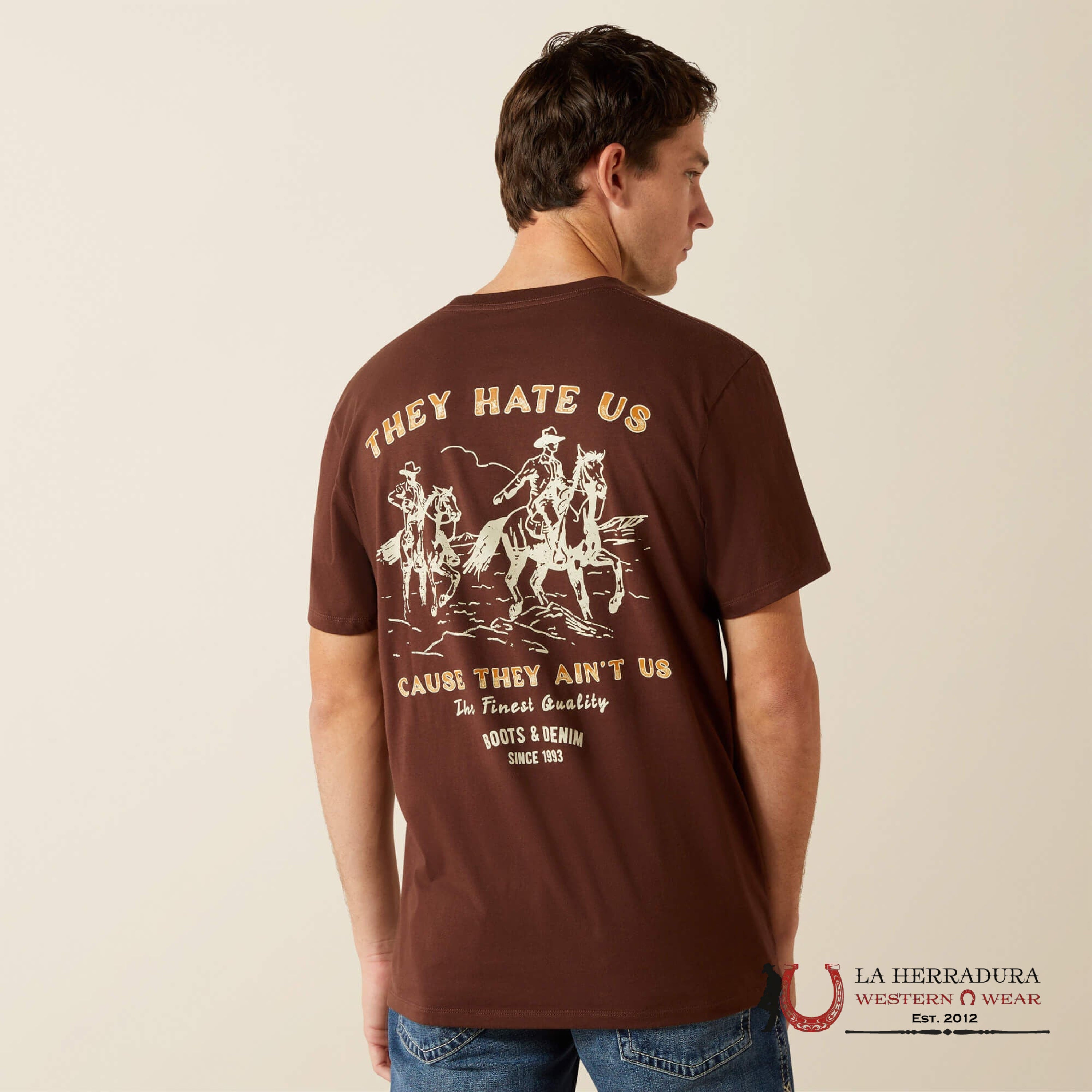 ARIAT MEN HATERS CLUB T SHIRT DEEP MAHOGANY 10062422 ROPA HOMBRES