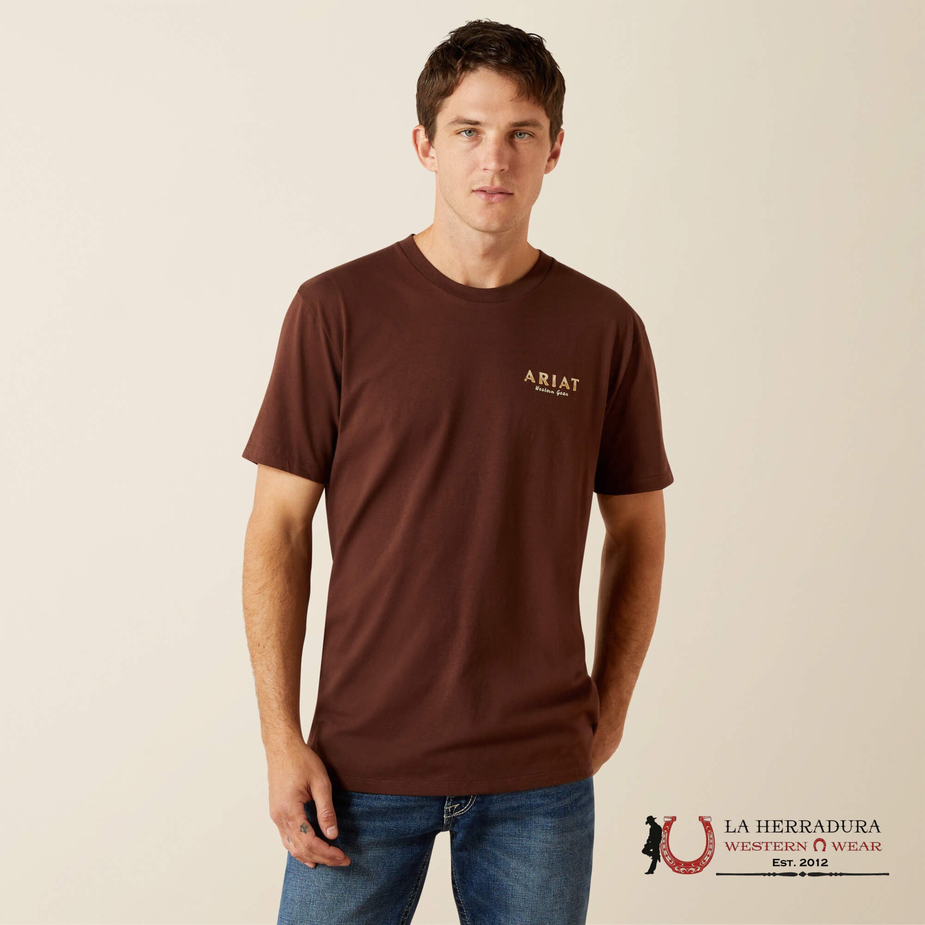 ARIAT MEN HATERS CLUB T SHIRT DEEP MAHOGANY 10062422 ROPA HOMBRES
