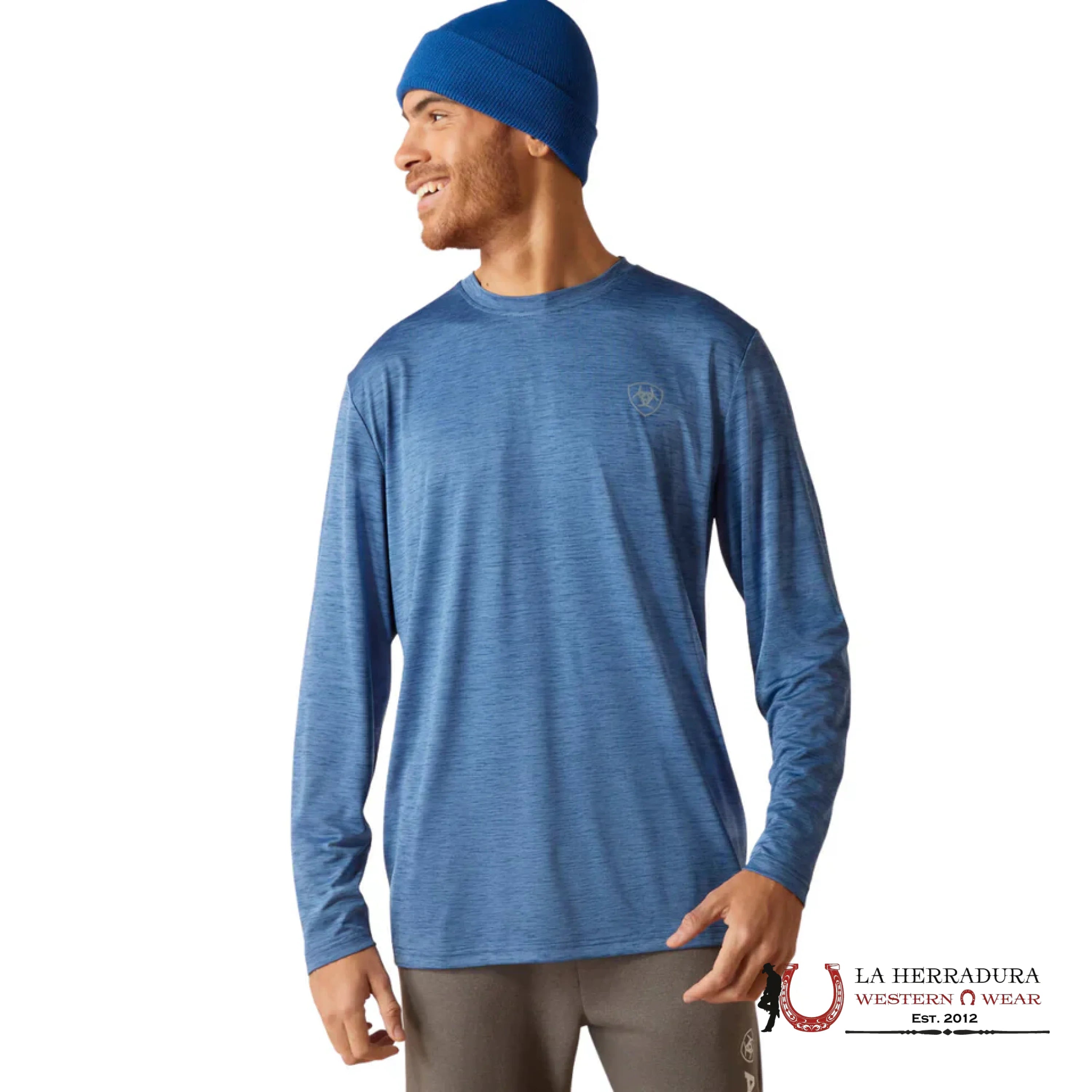 ARIAT MEN LONG SLEEVE CHARGER CAMO CIRCLE DEEP SPACE HEATHER 10046423 ROPA HOMBRES