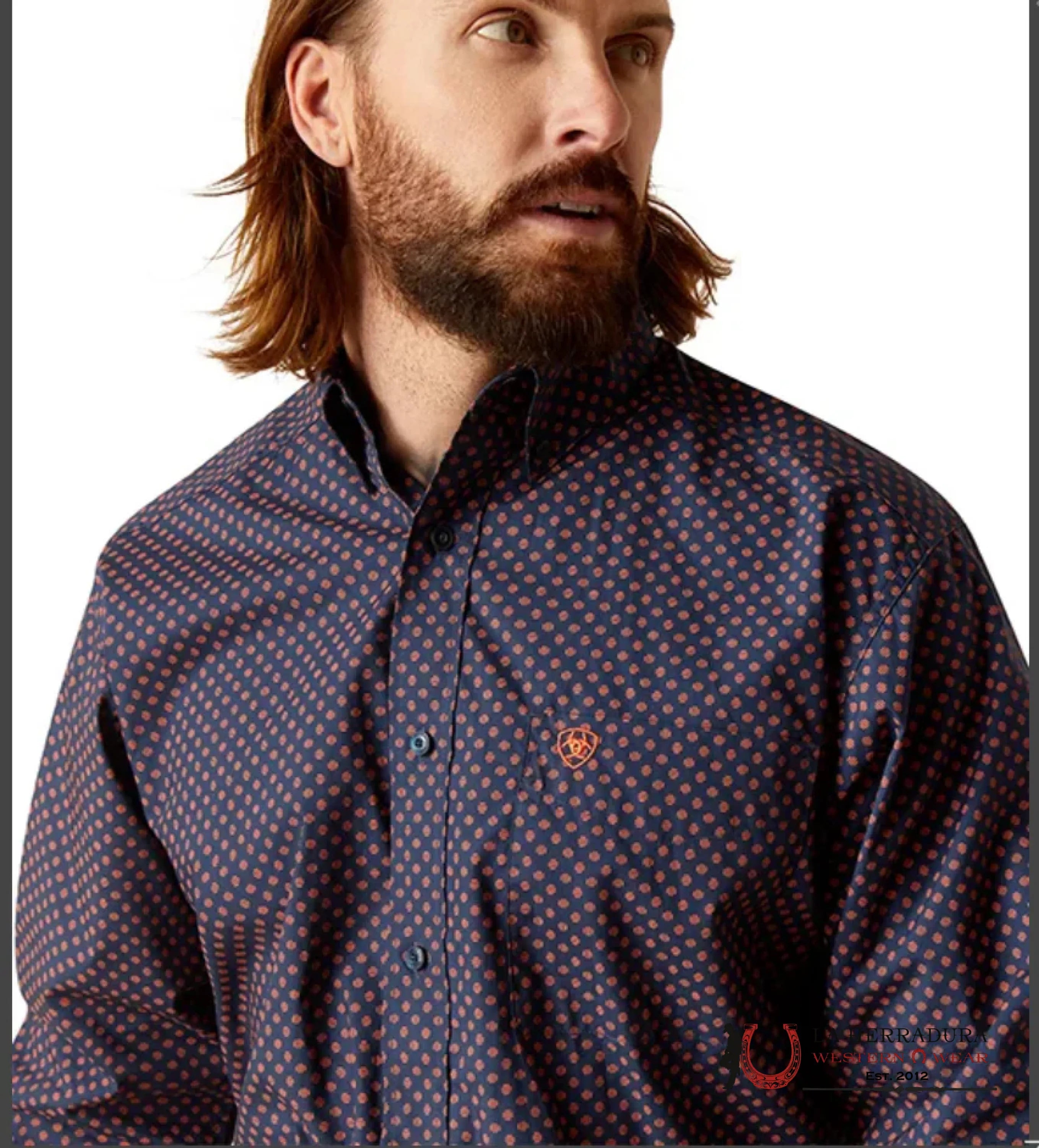 ARIAT MEN PALMER LS SHRT DRESS BLUE 7157 ROPA HOMBRES