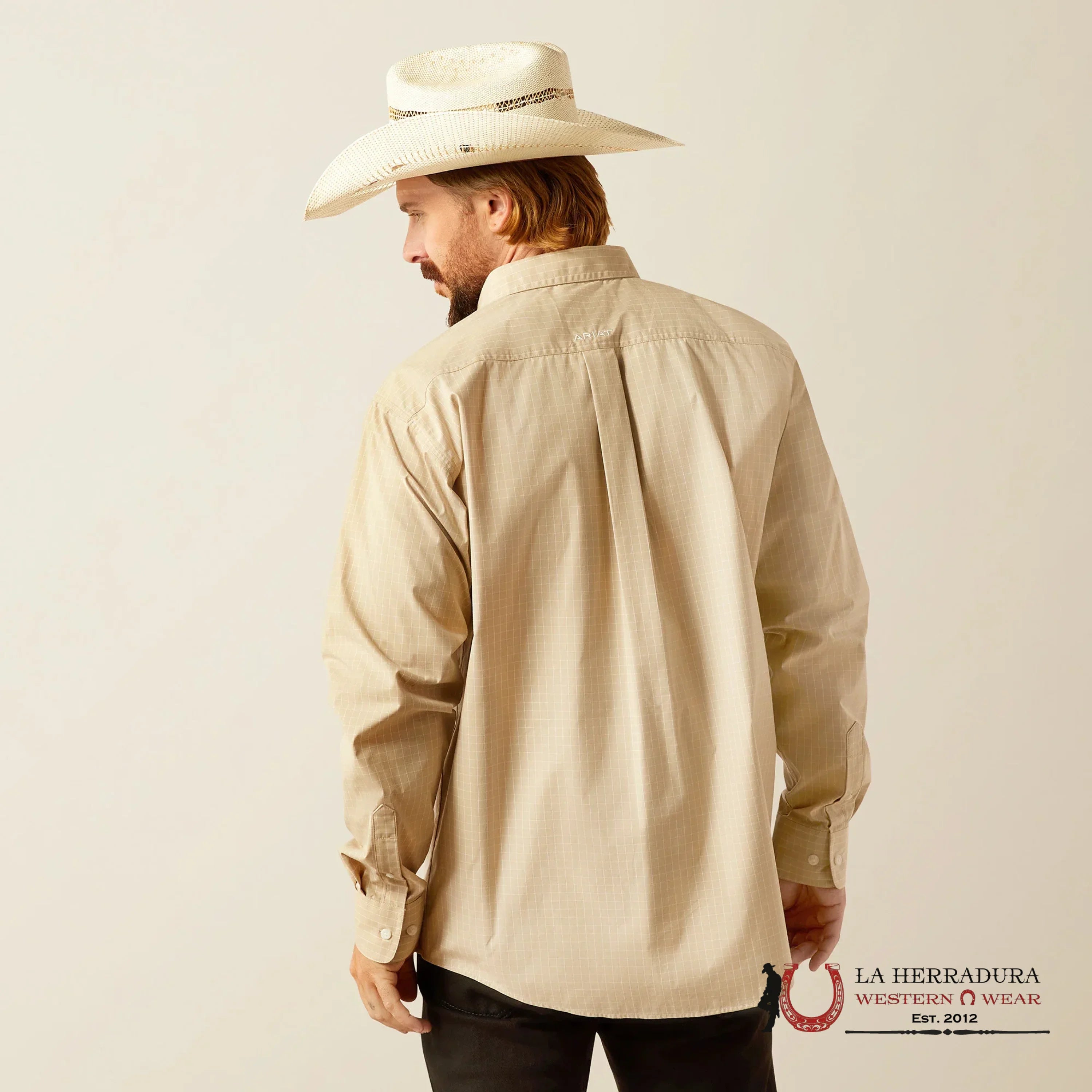 ARIAT TEAM Pro Cayson Long Sleeve Khaki Begie Shirt - 4675 ROPA HOMBRES