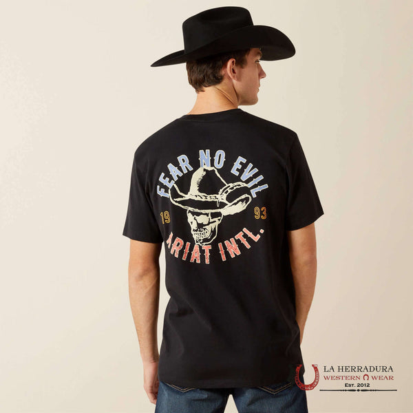 ARIAT CAMISETA CALAVERA COSIDA PARA HOMBRE NEGRA 10062423