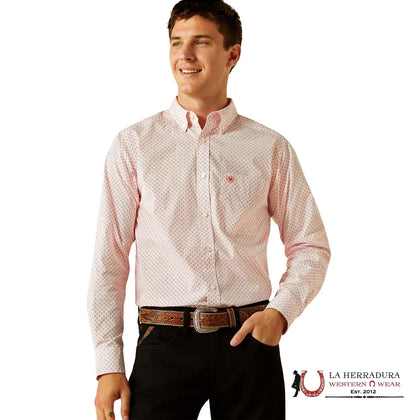 CAMISA ARIAT DE HOMBRE SYLVESTER FTD MANGA LARGA ROJA 10058997