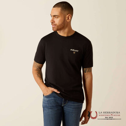 ARIAT MEN T-SHIRT AMERICAN RANCHER BLACK 10052018