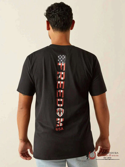 ARIAT MEN T-SHIRT FREEDOM STIPE BLACK 10058891