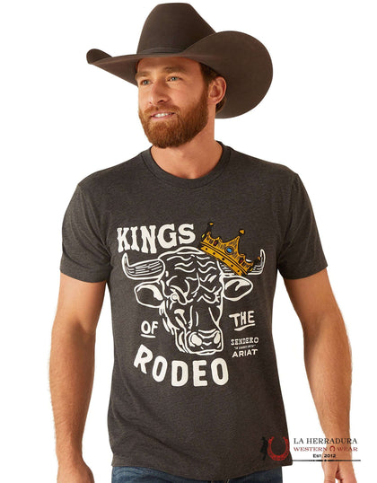 ARIAT MEN T-SHIRT SENDERO KING COW CHARCOAL HEATHER 10047840