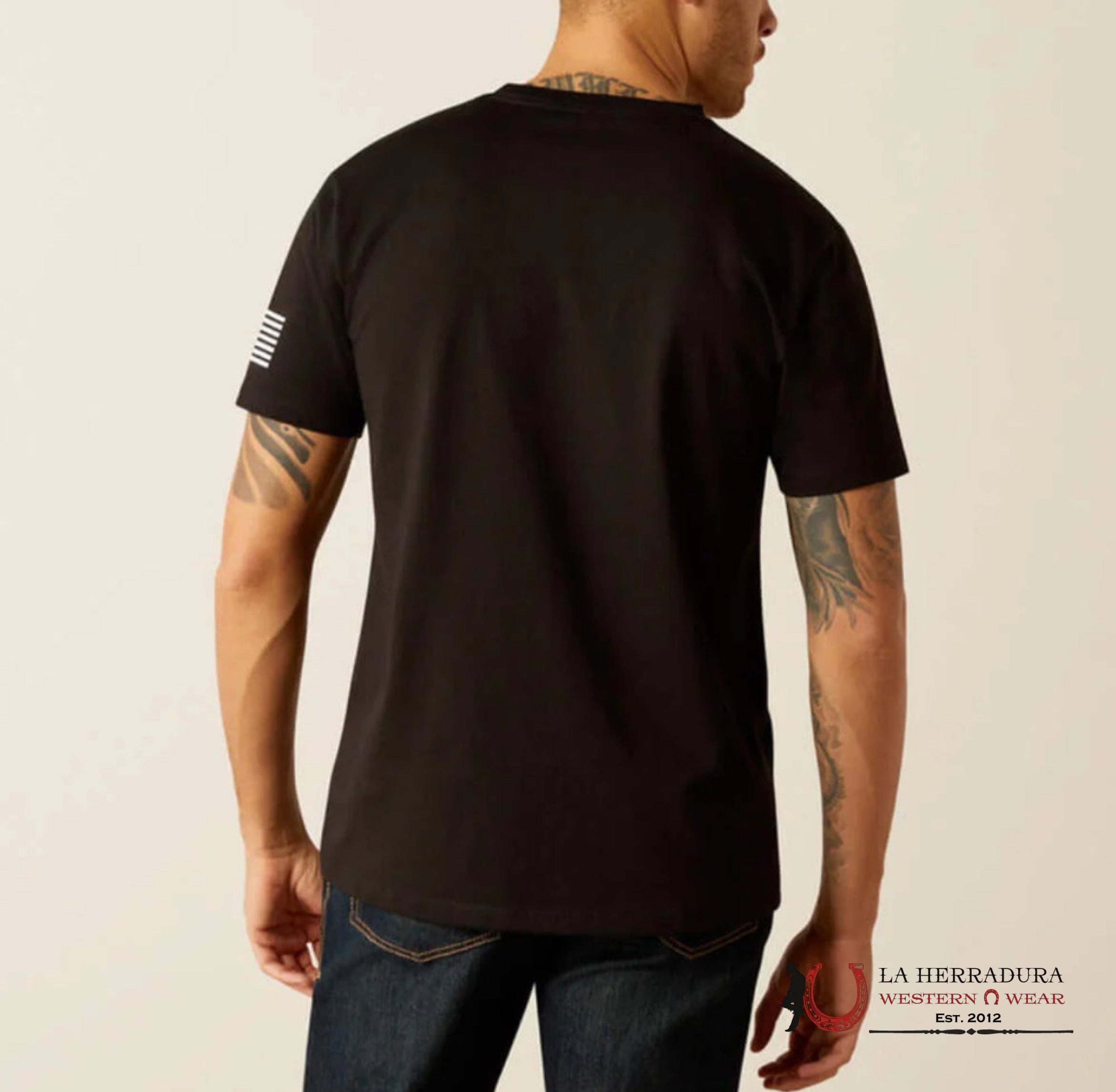 ARIAT MEN T-SHIRT SHELD FLAG BLACK 10054197 ROPA HOMBRES