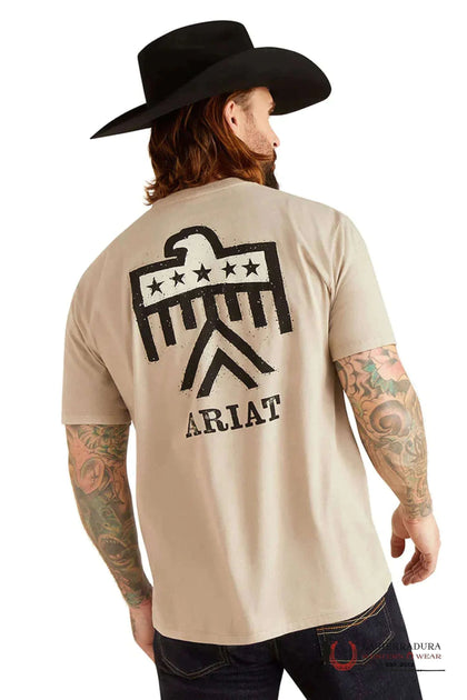 ARIAT MEN T-SHIRT THUNDERBIRD KHAKI HEATHER 10047891