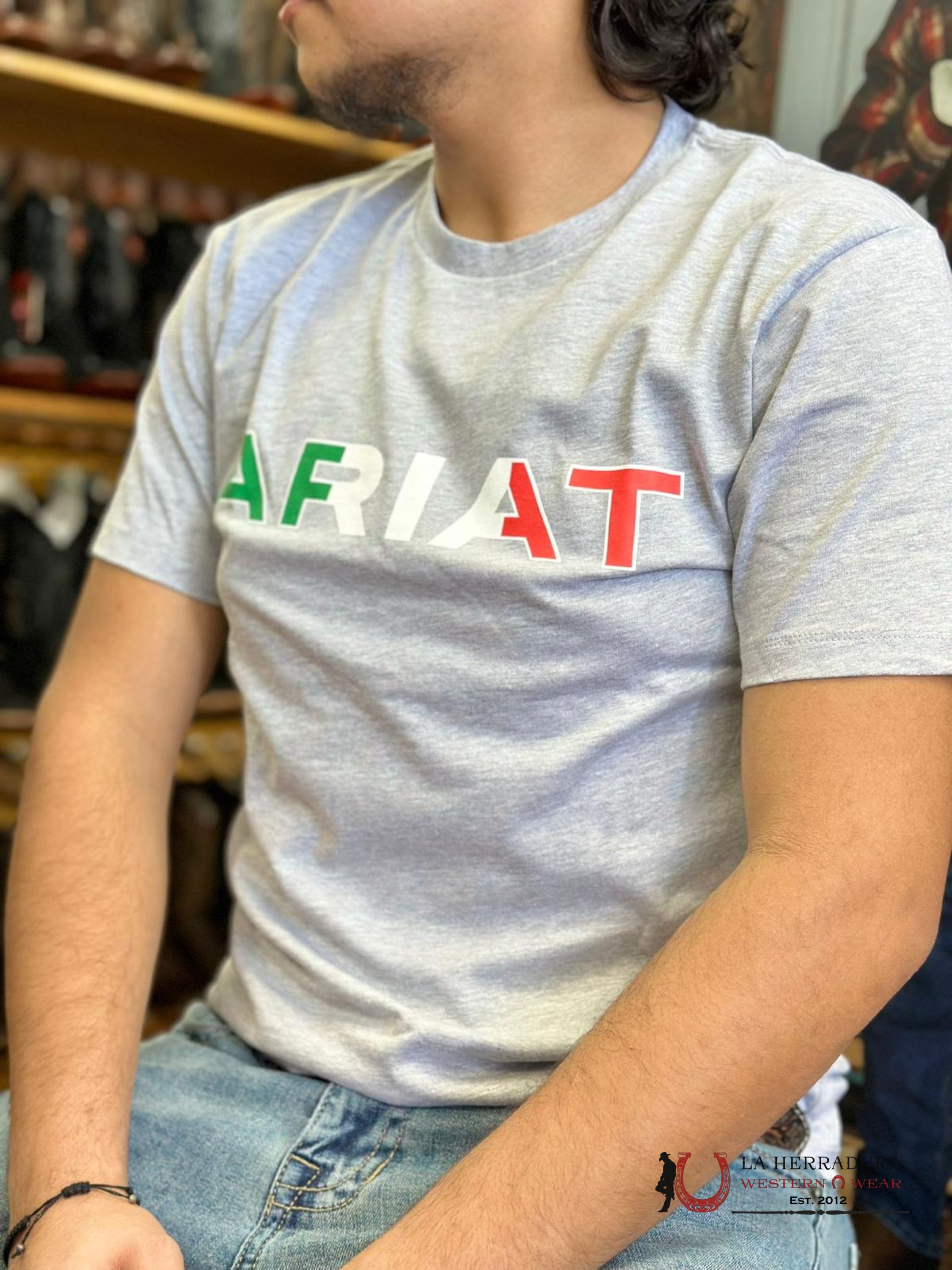 Ariat Viva Mexico T-Shirt Grey Ropa Hombres