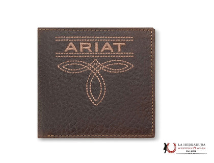 ARIAT MENS BROWN BI-FOLD WALLET-A3563502