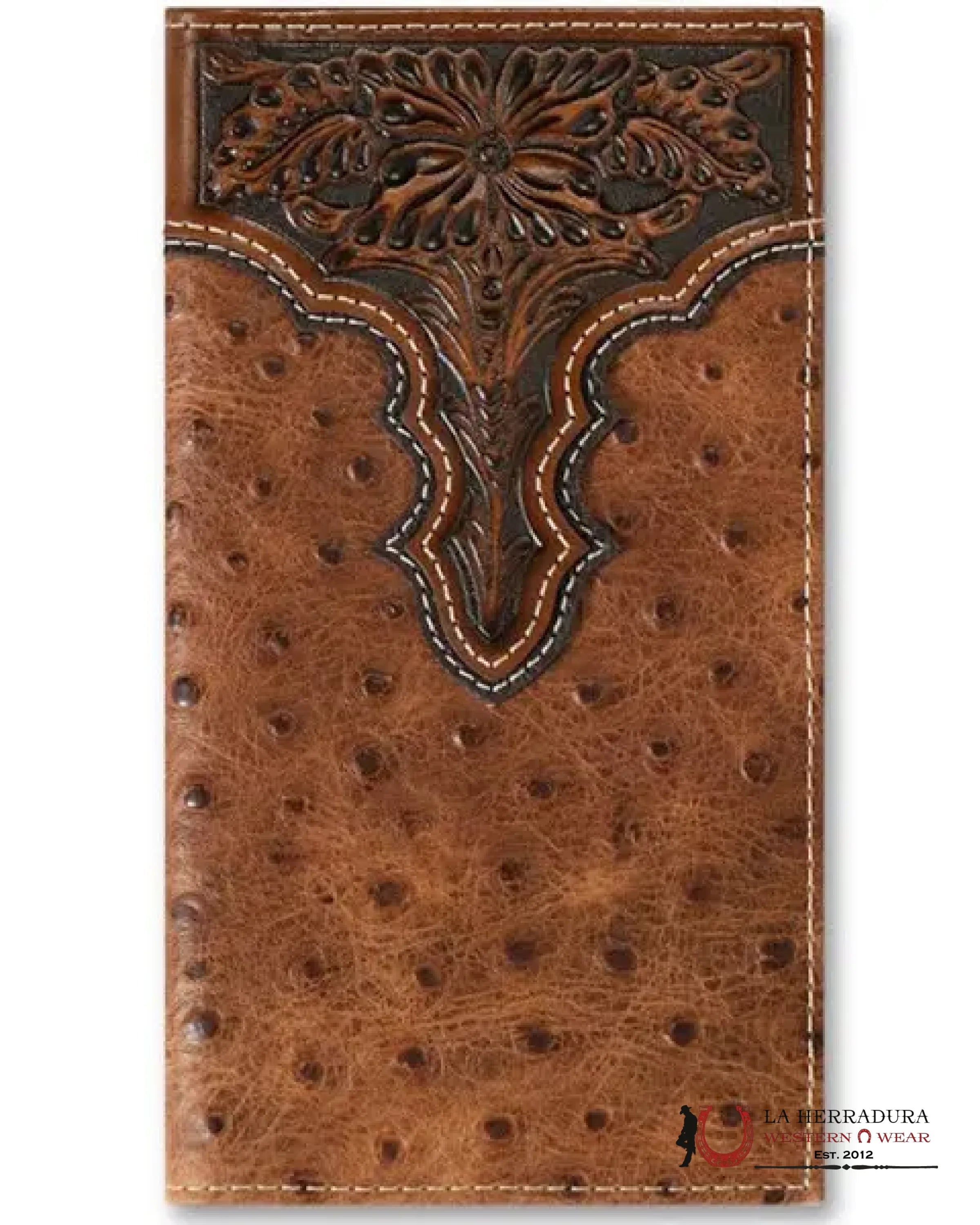 ARIAT MENS BROWN OSTRICH RODEO WALLET- A3553102 ACCESORIOS