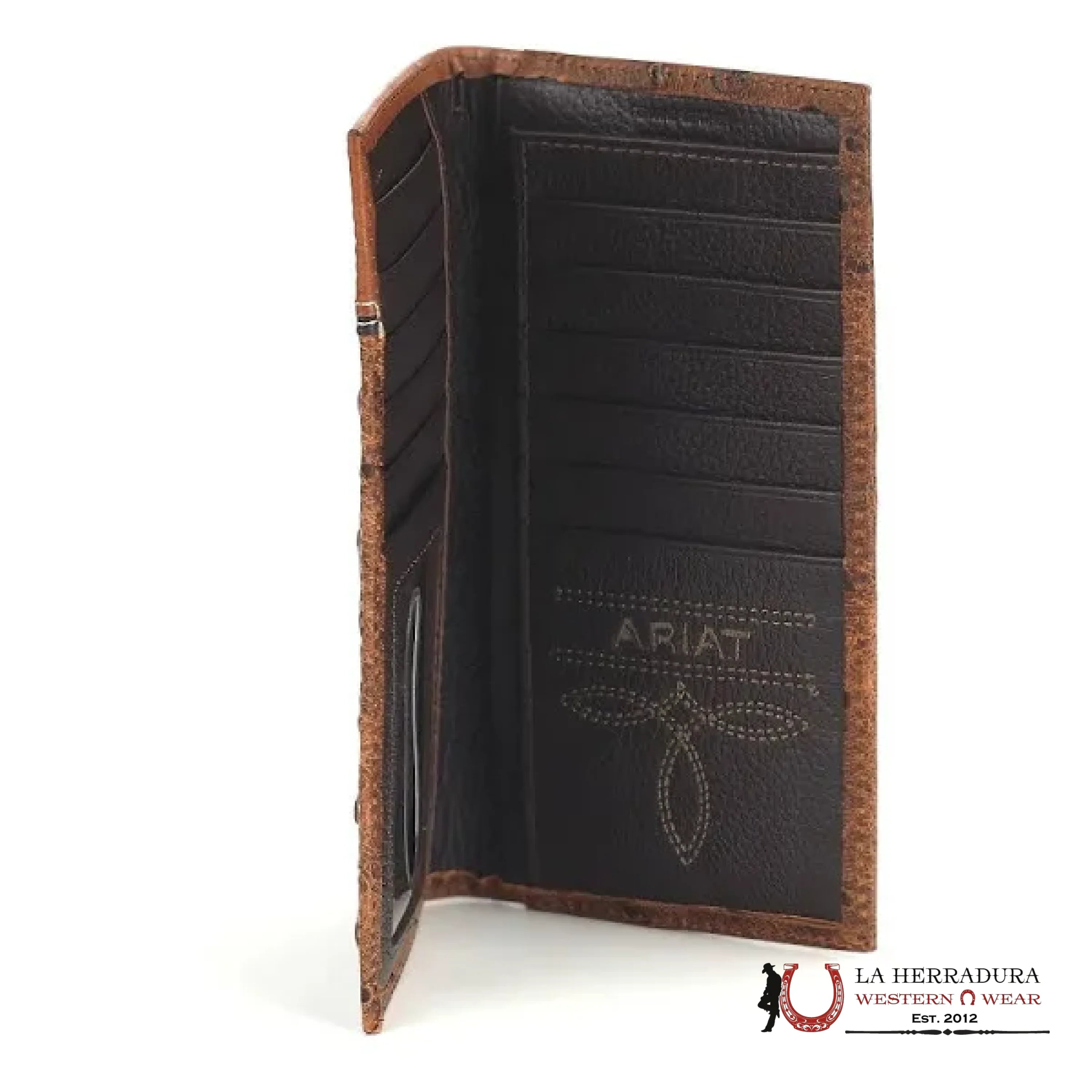 ARIAT MENS BROWN OSTRICH RODEO WALLET- A3553102 ACCESORIOS