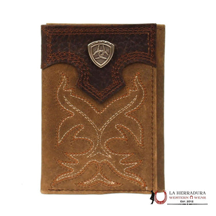 ARIAT MENS BROWN TRI-FOLD WALLET-A3511044