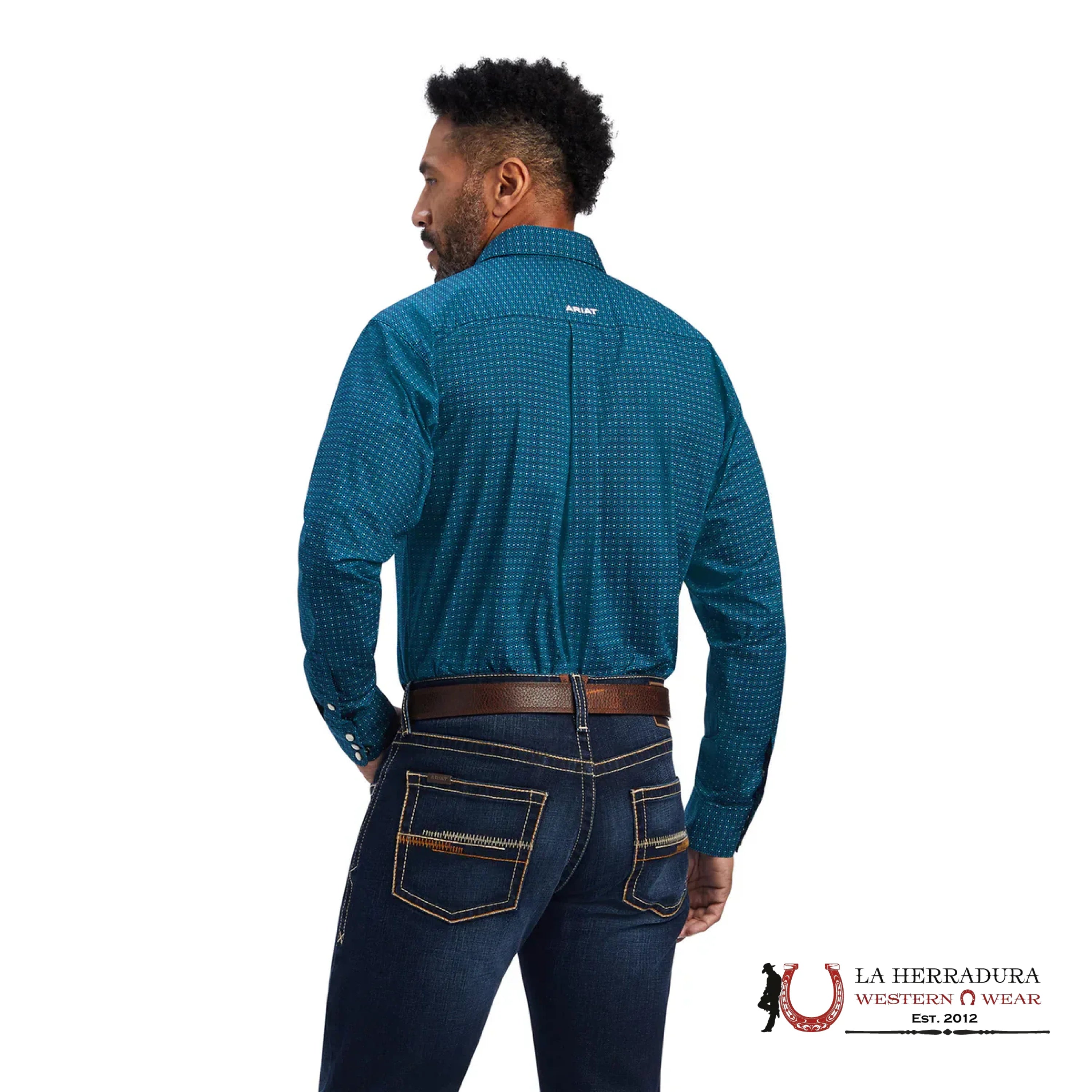 ARIAT MENS FREDDIE CLSSC SNAP LS SHRT DAHU TEAL 1741 ROPA HOMBRES