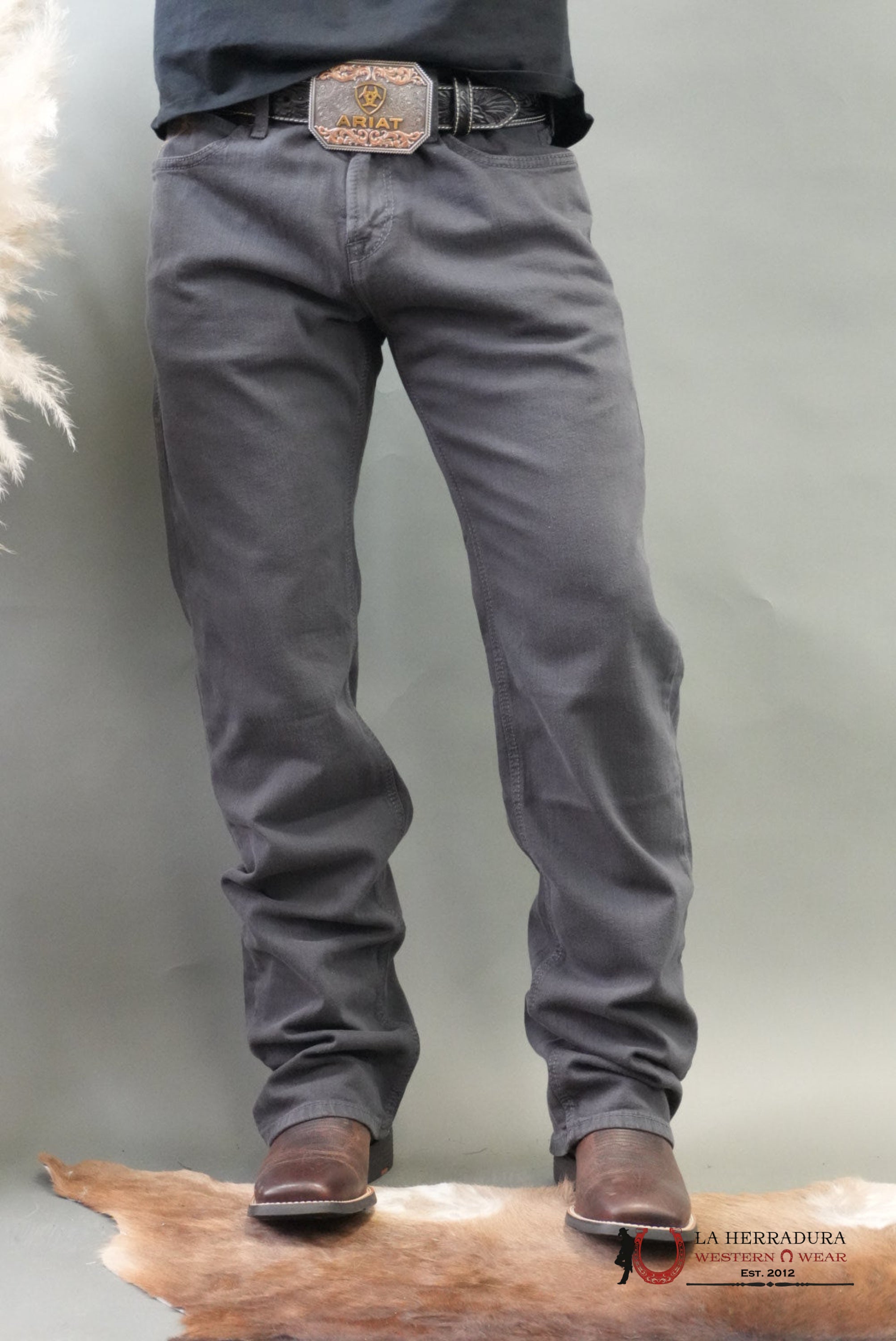 ARIAT MENS JEAN M7 SLIM FIT STRAIGHT LEG CHARCOAL ARIAT JEANS