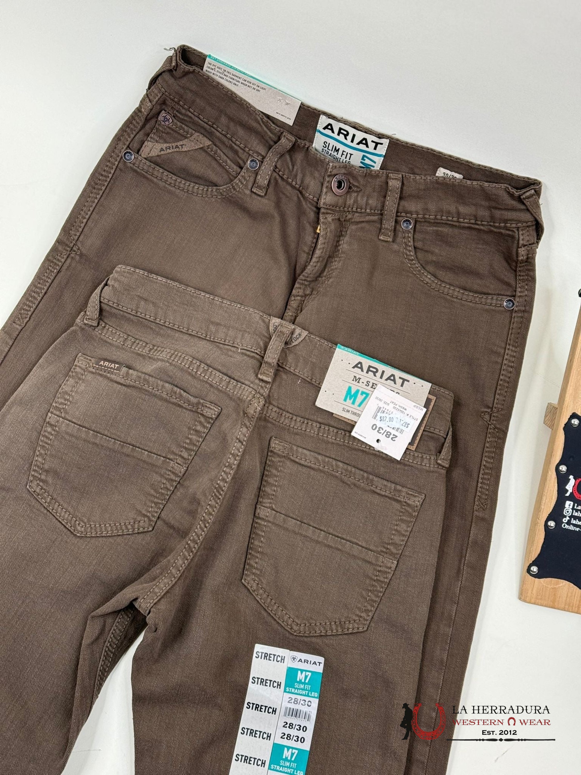 Ariat Mens Jean Peat M7 Slim Fit Straight Leg Jeans