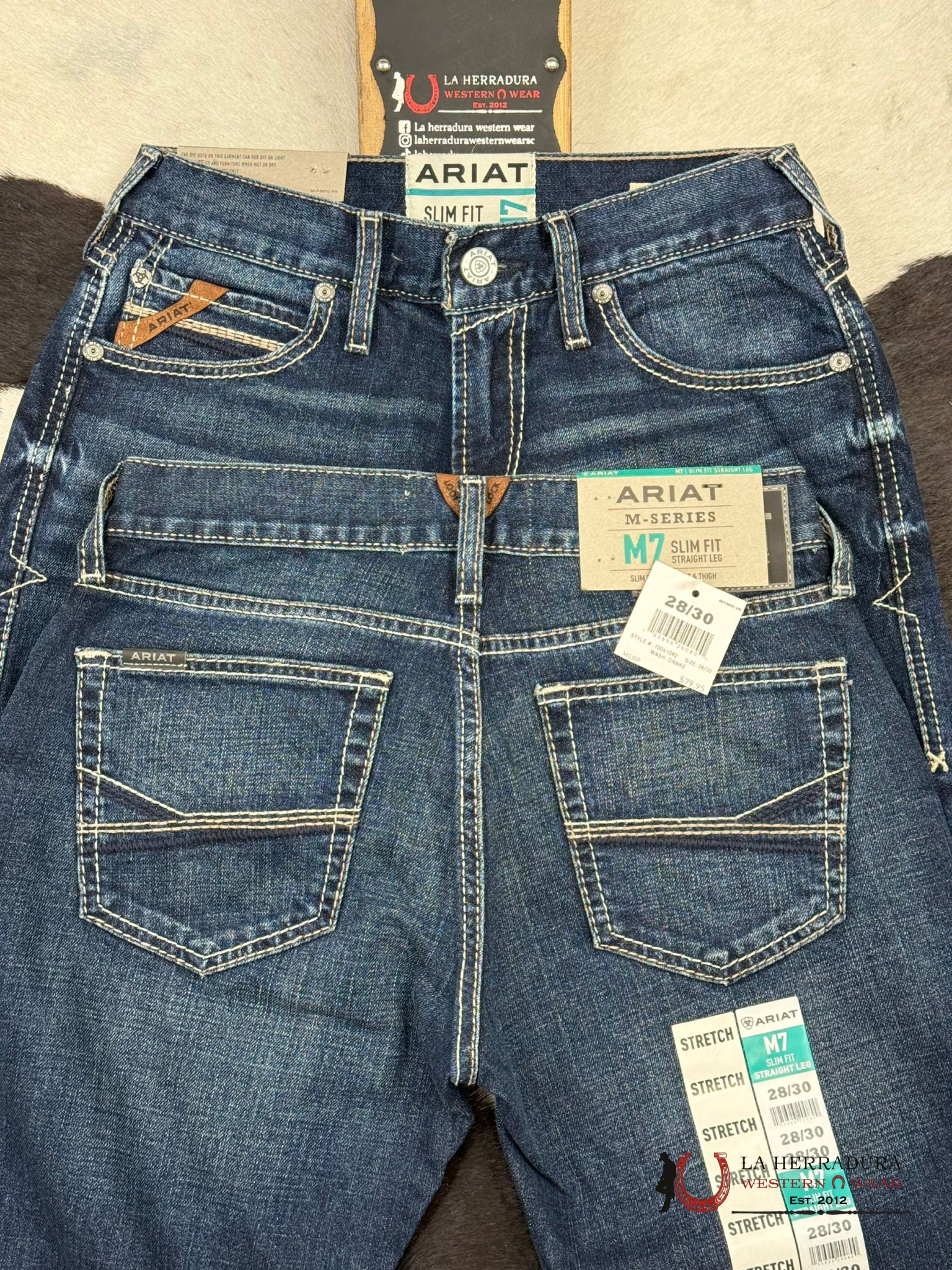 Ariat Mens Jean Stirling Drake M7 Slim Fit Straight Leg Jeans