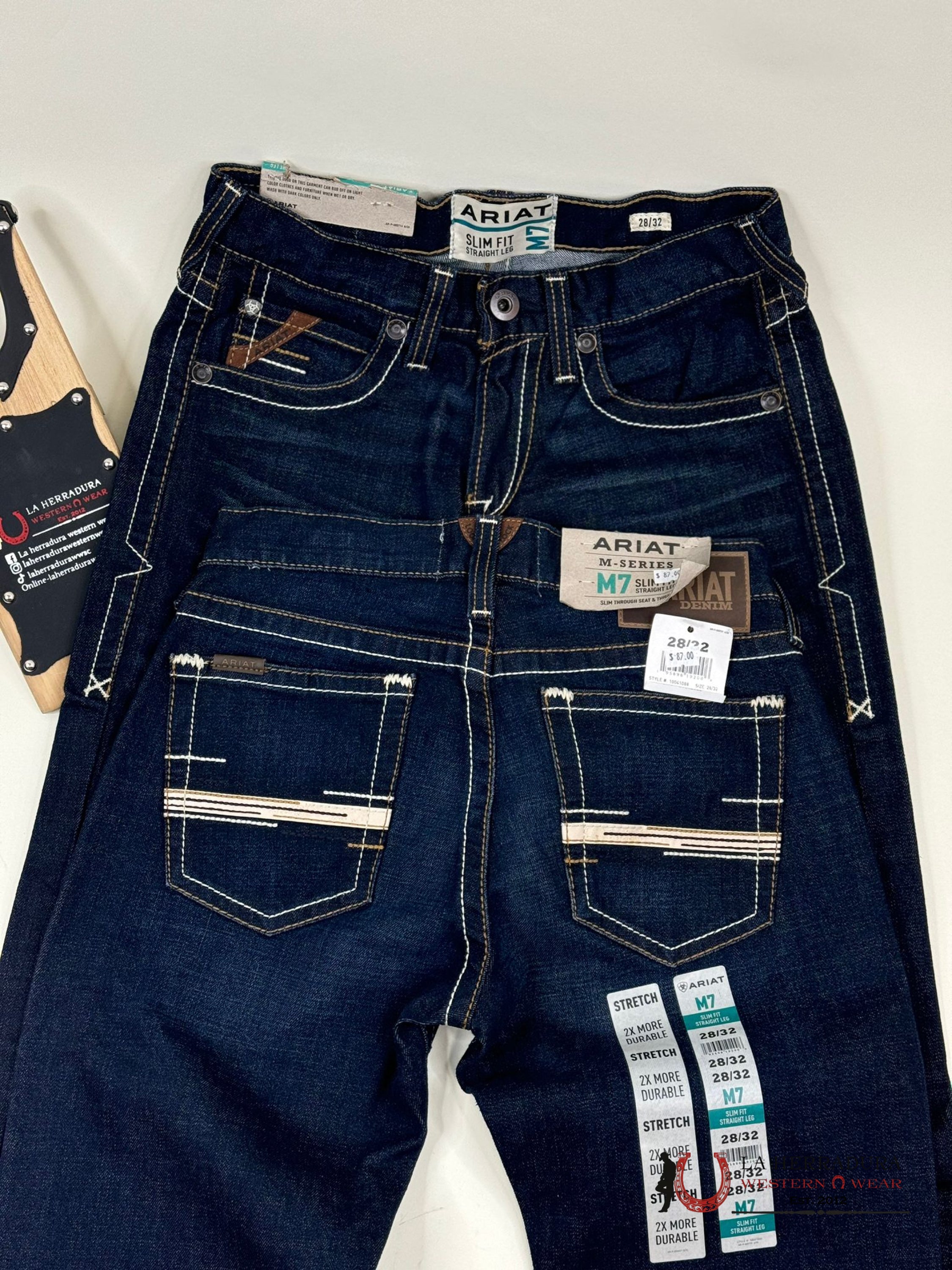 Ariat Mens Jeans Ranger Rockport M7 Slim Fit Straight Leg