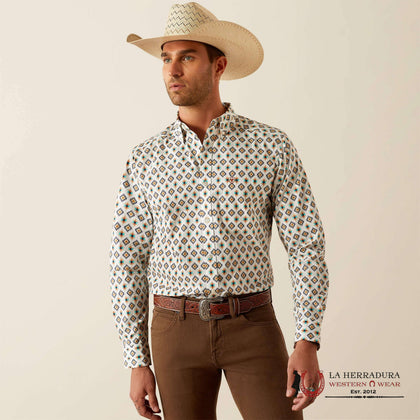 ARIAT MENS JUDAS FITTED LONG SLEEVE SHIRT BLUE - 10054744