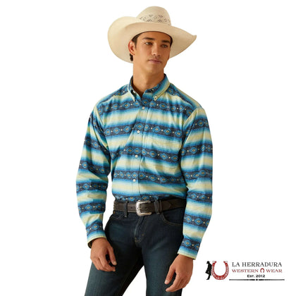 ARIAT MENS PENN LONG SLEEVE SHIRT BLUE 10048383