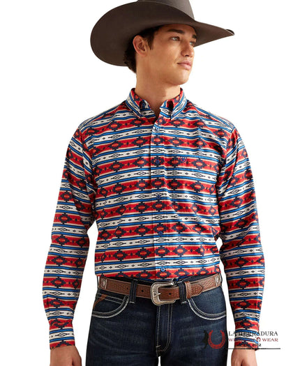ARIAT MENS PICK FORD FITTED LONG SLEEVE SHIRT SANDSHELL 10047207