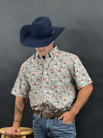 ARIAT MENS RUBEN KAHAKI SHORT SLEEVE SHIRT- 10051511