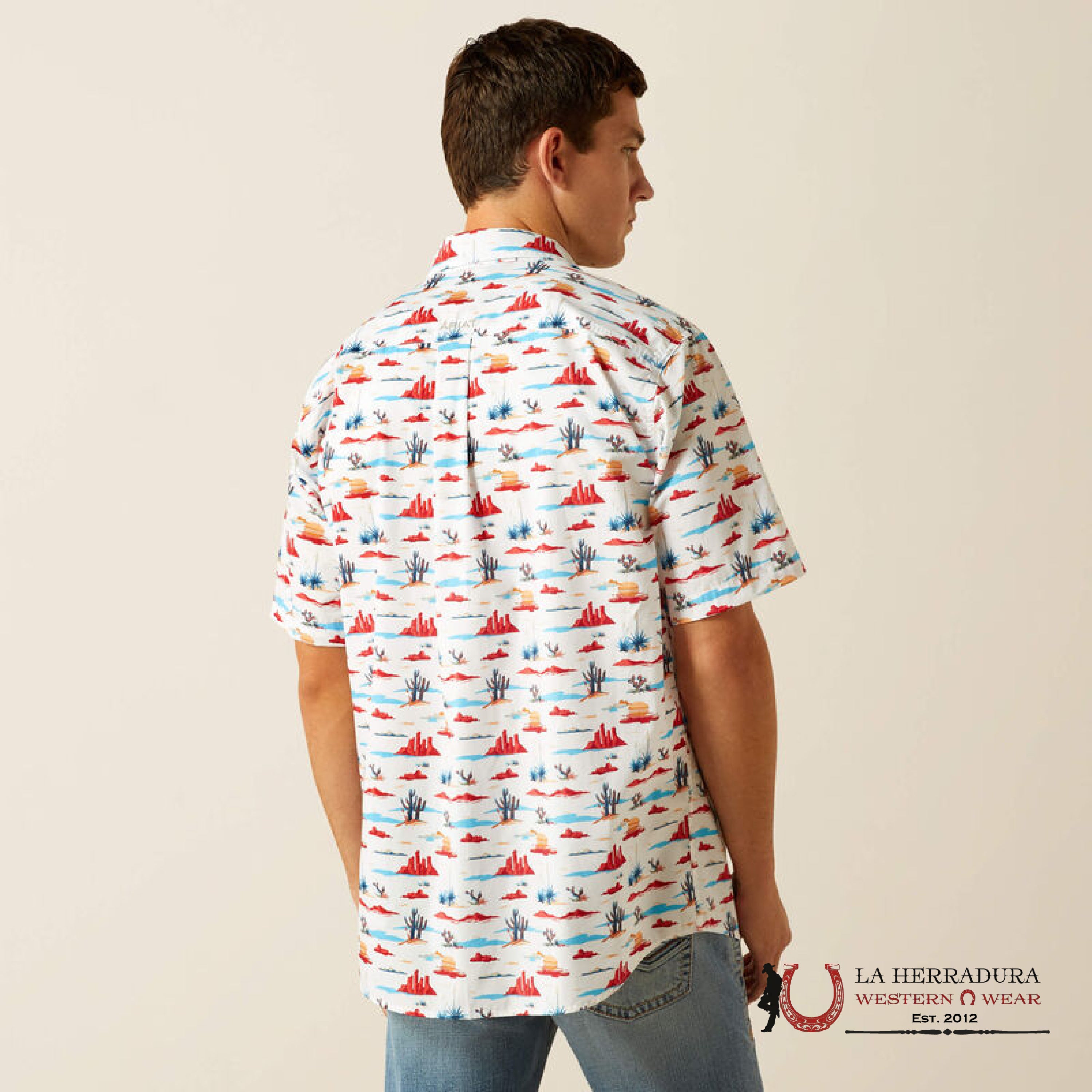 ARIAT MENS Scout White Western Print Shirt - 9016 ROPA HOMBRES