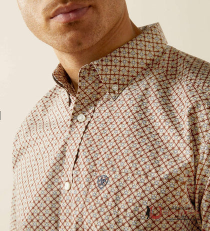 CAMISA DE HOMBRE ARIAT CARMELO MANGA CORTA MARRÓN 10059012