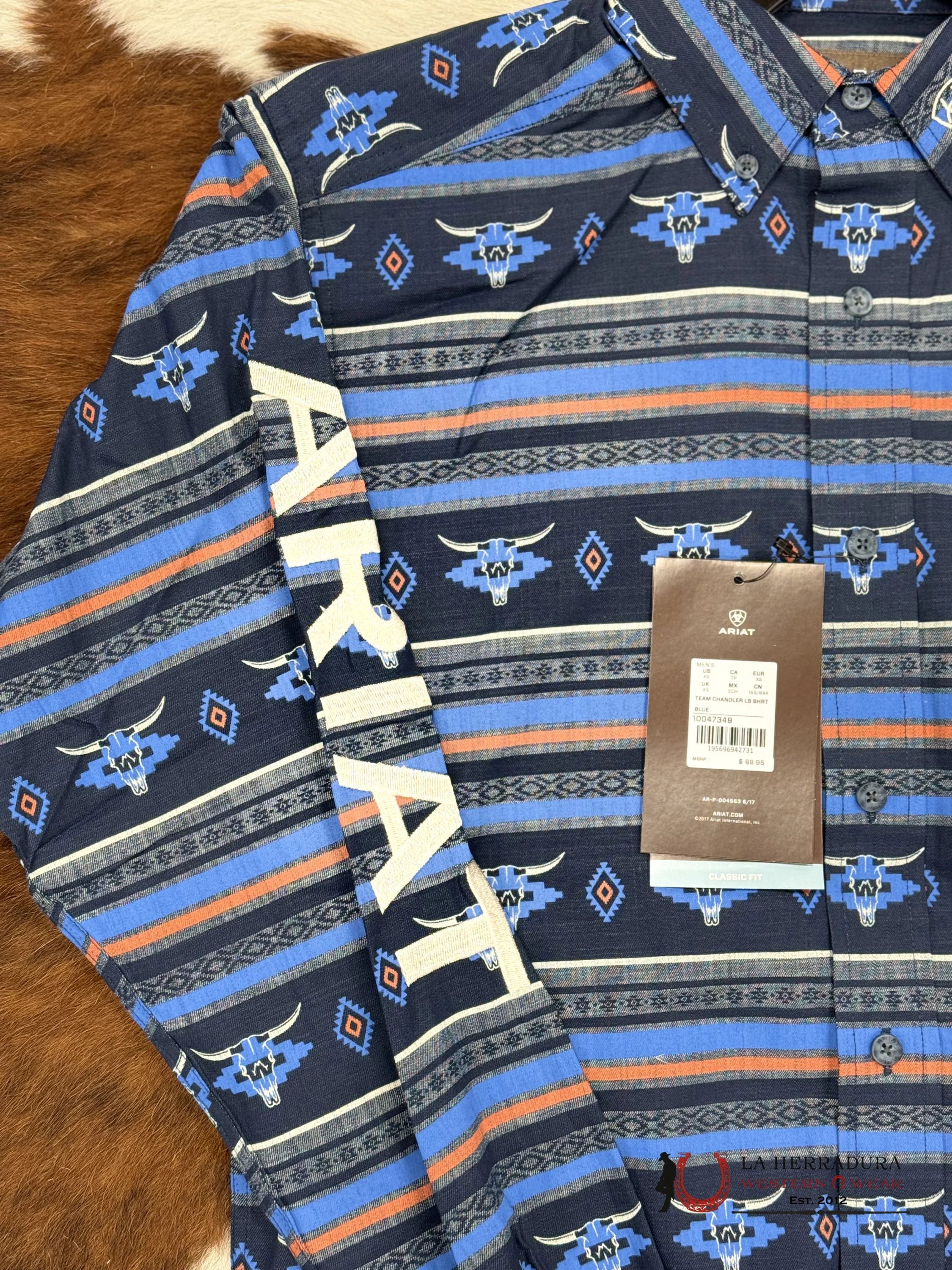 Ariat Shirt Classic Team Shandler Blue Ropa Hombres