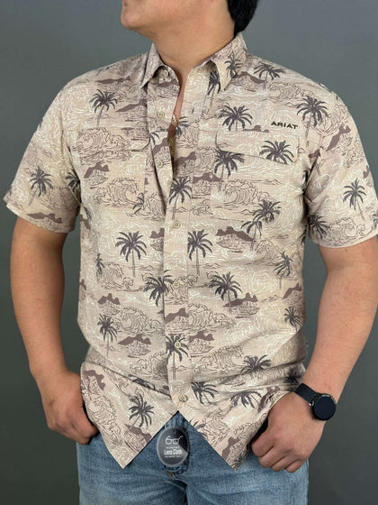 Ariat MENS Shirt VENTTEK OUTBOUND SHORT SLEEVE SHIRT DESERT MOCHA- 10048784