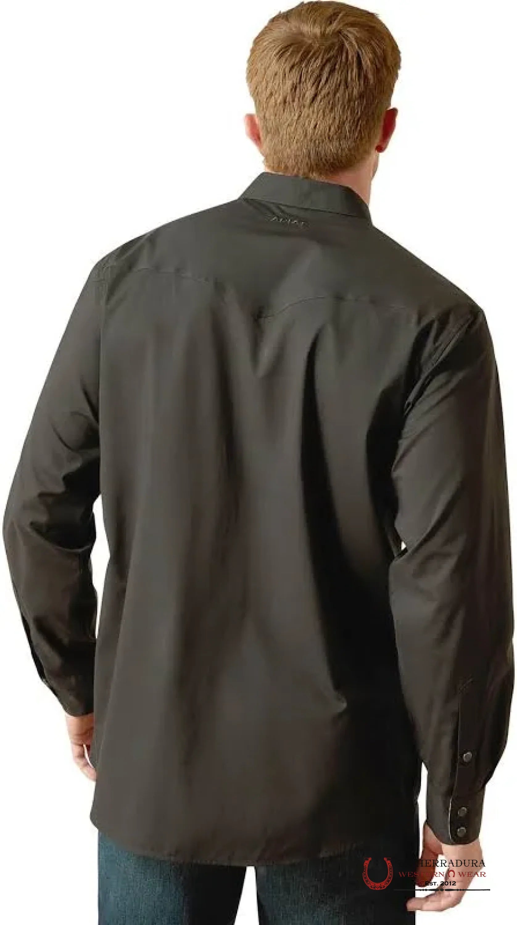 ARIAT MENS Solid Slub Long Sleeve Black Shirt 10062355 ROPA HOMBRES