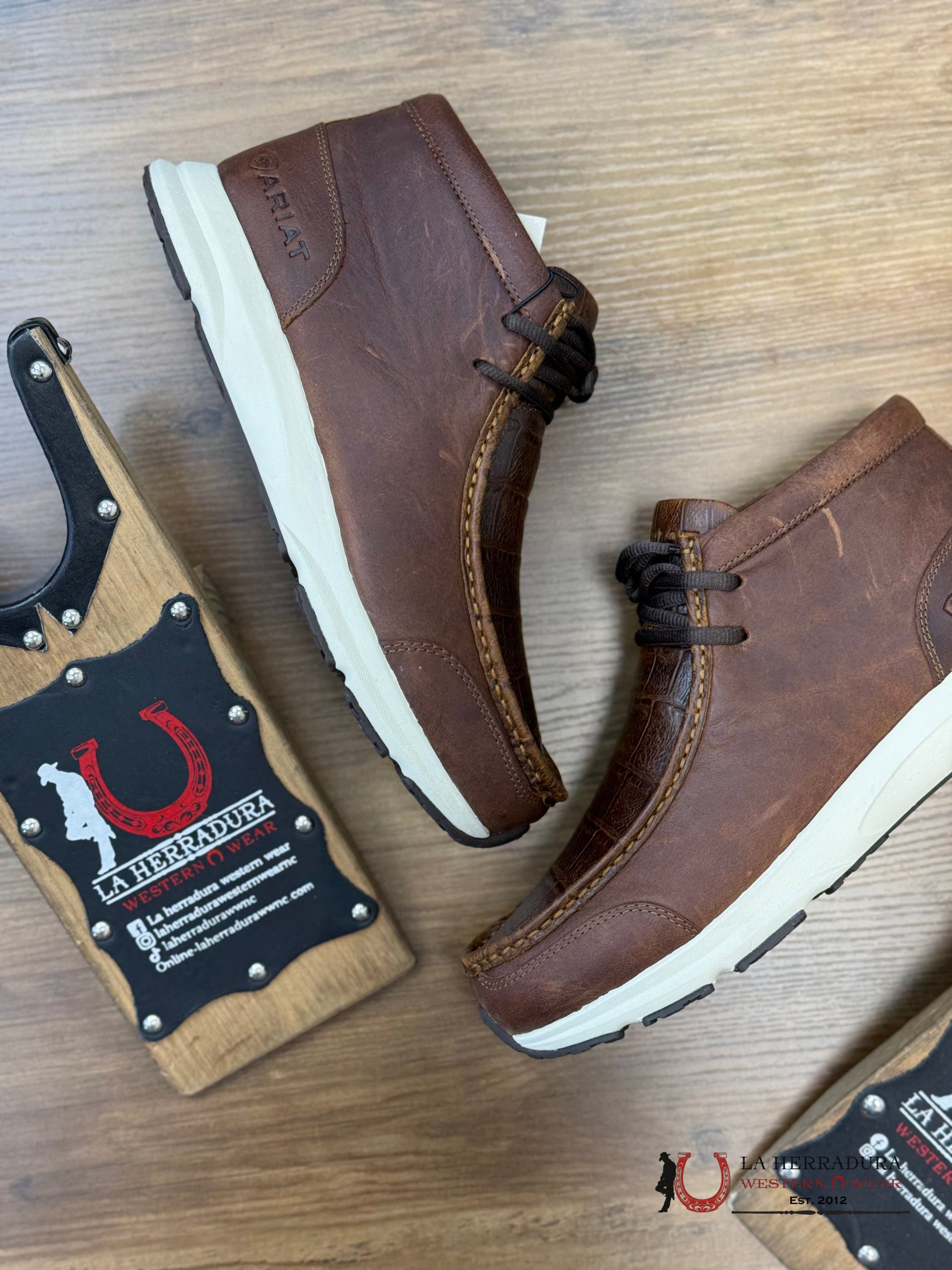 ARIAT MENS SPITFIRE BROWN CROCODILE PRINT/RUSTIC BROWN - 1197 ZAPATOS HOMBRES