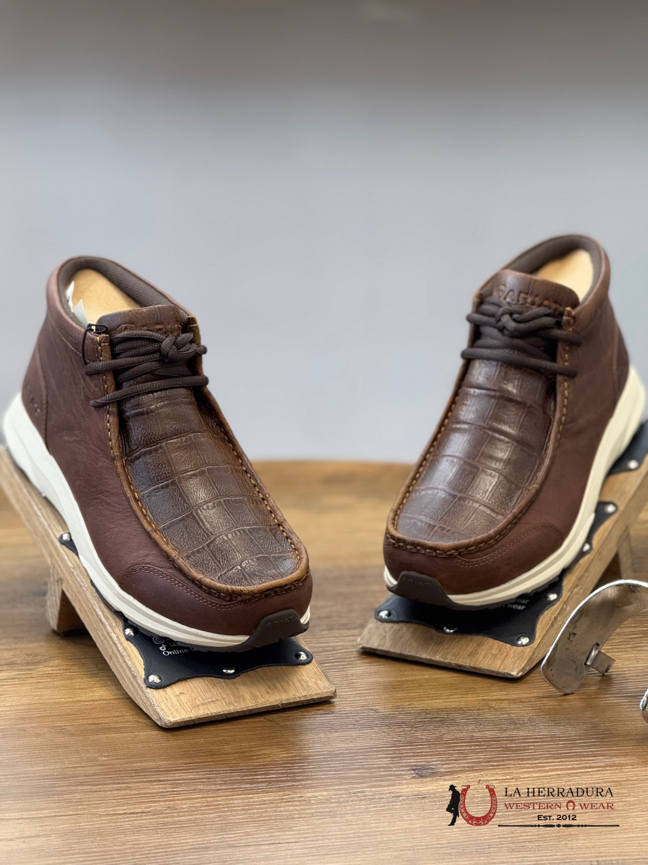 ARIAT MENS SPITFIRE BROWN CROCODILE PRINT/RUSTIC BROWN - 1197 ZAPATOS HOMBRES