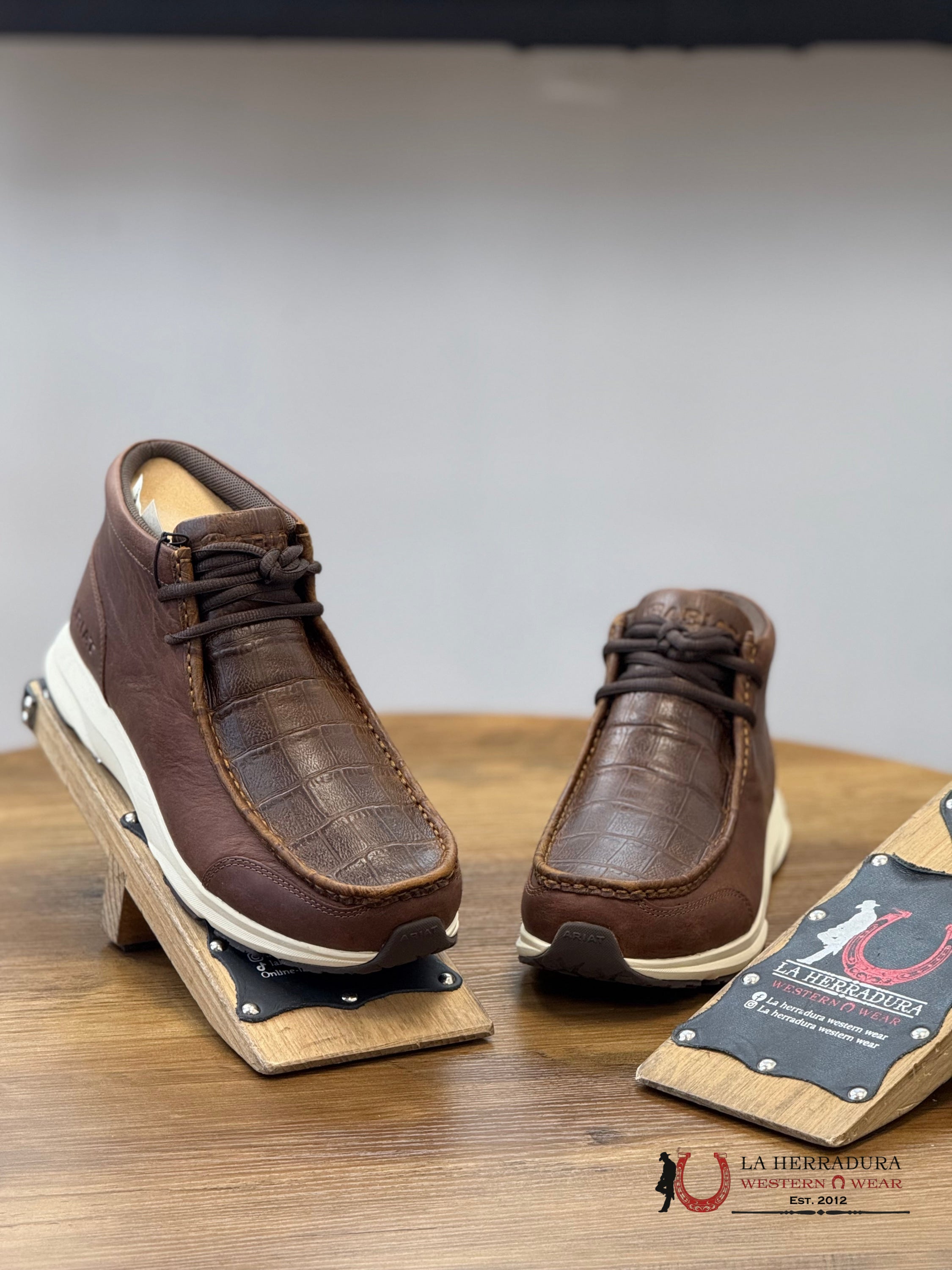 ARIAT MENS SPITFIRE BROWN CROCODILE PRINT/RUSTIC BROWN - 1197 ZAPATOS HOMBRES