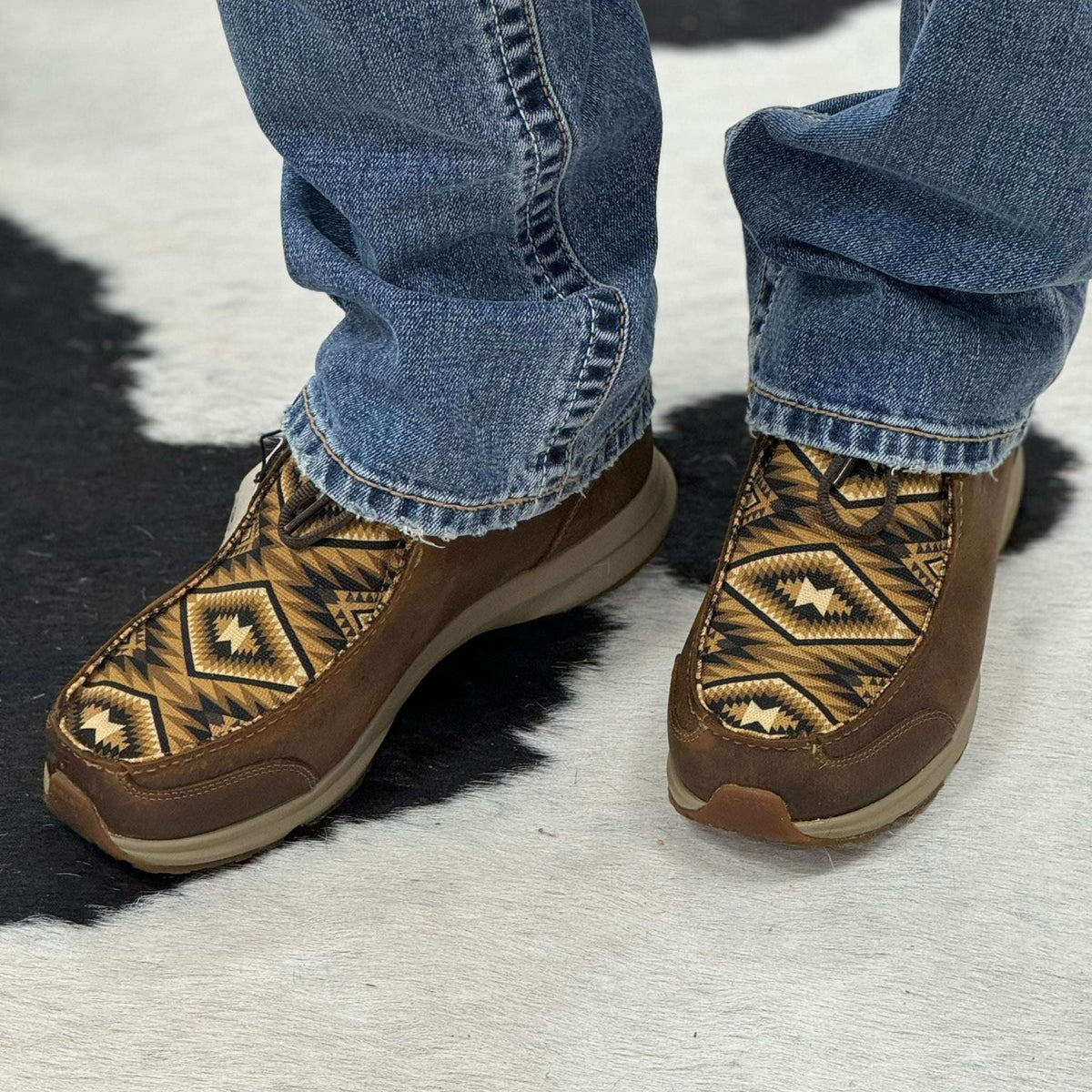 ARIAT MENS SPITFIRE H2O OLD EARTH- BROWN SOUTHWEST PRINT 