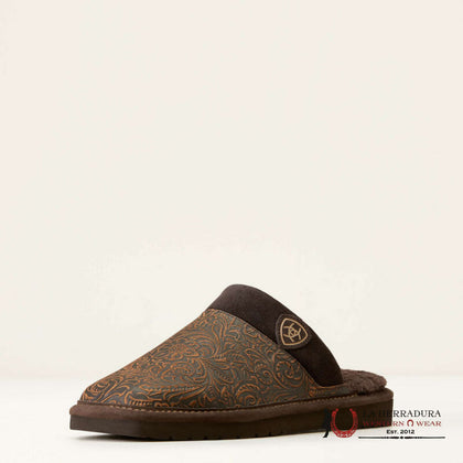 ARIAT MENS SQUARE TOE SILVERSMITH EMBOSSE SLIPPER 3799