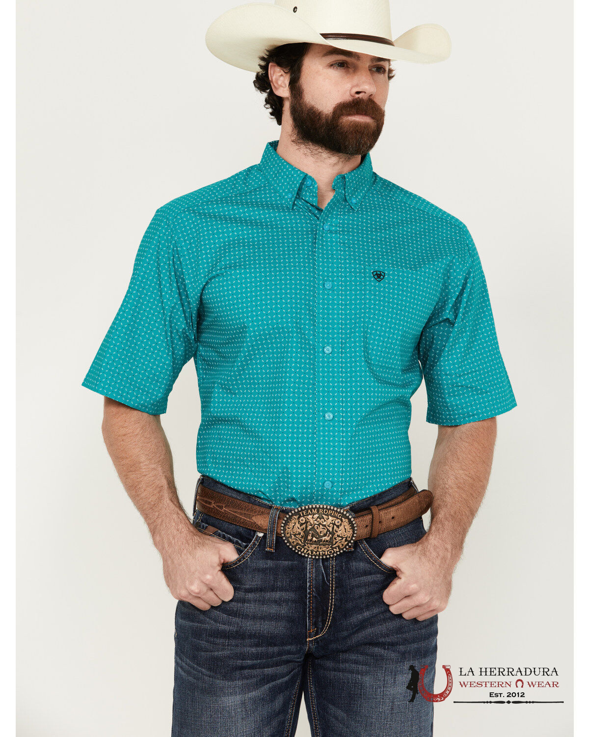 ARIAT MENS Steele Short Sleeve Shirt - 1527 ROPA HOMBRES